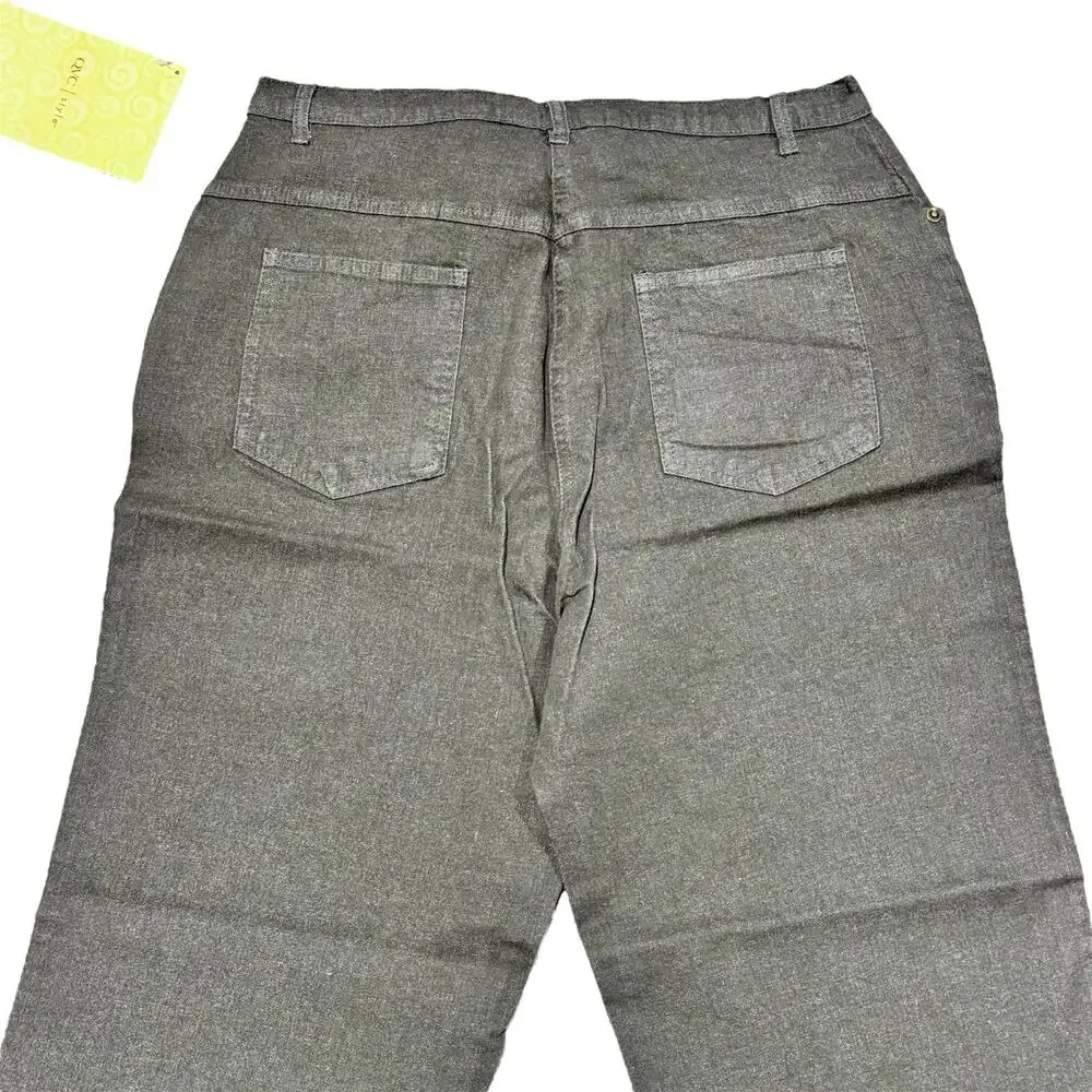 QVC Denim & Co NWT Army Green Jeans size‎ 14 Straight Leg Stretch